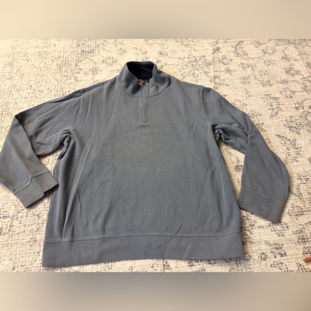 Lands' End Gray Quarter-Zip Pullover